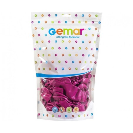 Balony Gemar 33 cm - 13" - pastelowe ciemnoróżowe, fuksjowe Fuchsia G120/007 - 50 sztuk