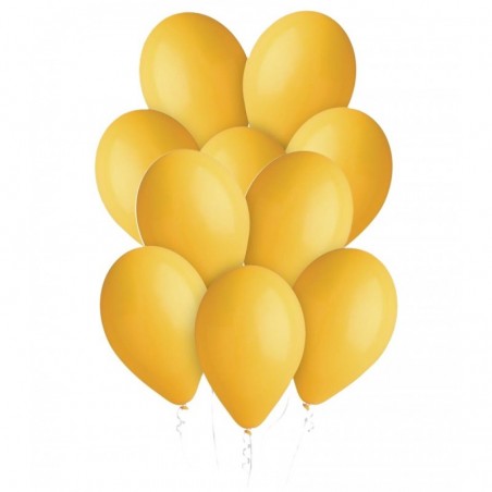 Balony Gemar 33 cm - 13" - pastelowe ciemnożółte Yellow G120/003 - 10 sztuk