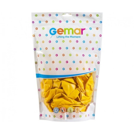 Balony Gemar 33 cm - 13" - pastelowe ciemnożółte Yellow G120/003 - 50 sztuk