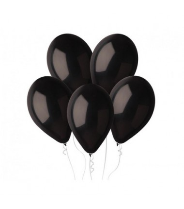 Balony Gemar 33 cm - 13" - pastelowe czarne Black G120/014 - 50 sztuk