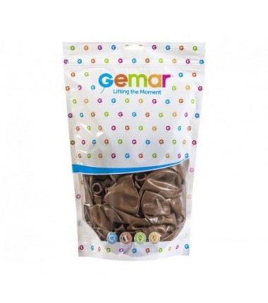 Balony Gemar 33 cm - 13" - pastelowe kawowe Mocha G120/076 - 50 sztuk