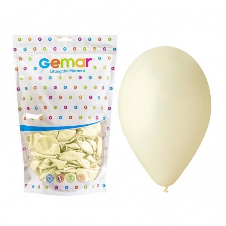 Balony Gemar 33 cm - 13" - pastelowe kość słoniowa Ivory G120/059 - 50 sztuk