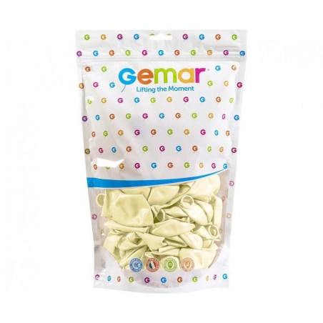 Balony Gemar 33 cm - 13" - pastelowe kość słoniowa Ivory G120/059 - 50 sztuk