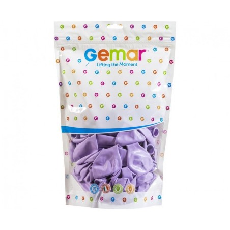 Balony Gemar 33 cm - 13" - pastelowe liliowe Lilac G120/079 - 50 sztuk