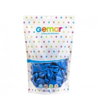 Balony Gemar 33 cm - 13" - pastelowe niebieskie Blue G120/010 - 50 sztuk