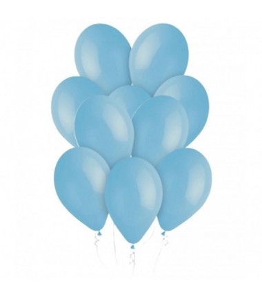 Balony Gemar 33 cm - 13" - pastelowe niebieskie delikatne Baby Blue G120/072 (macaron) - 10 sztuk