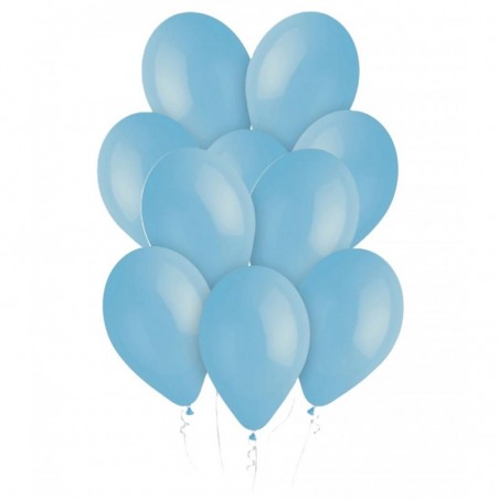 Balony Gemar 33 cm - 13" - pastelowe niebieskie delikatne Baby Blue G120/072 (macaron) - 10 sztuk
