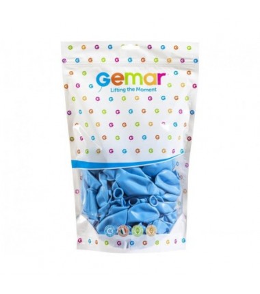 Balony Gemar 33 cm - 13" - pastelowe niebieskie delikatne Baby Blue G120/072 (macaron) - 50 sztuk