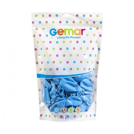 Balony Gemar 33 cm - 13" - pastelowe niebieskie delikatne Baby Blue G120/072 (macaron) - 50 sztuk