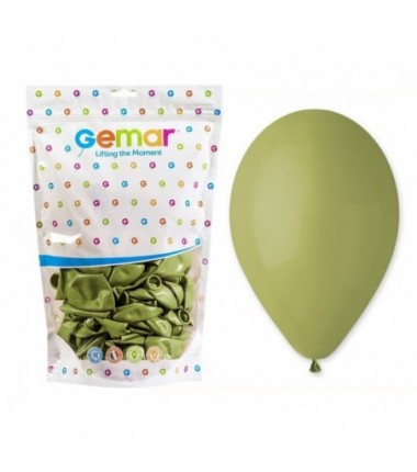 Balony Gemar 33 cm - 13" - pastelowe zielone oliwkowe Green Olive G120/098 - 50 sztuk