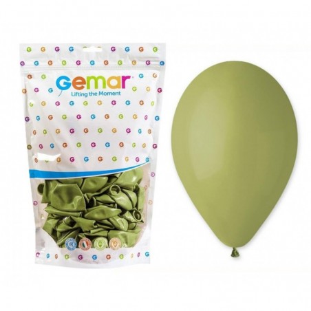 Balony Gemar 33 cm - 13" - pastelowe zielone oliwkowe Green Olive G120/098 - 50 sztuk