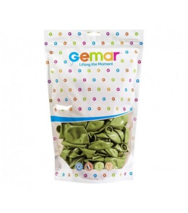 Balony Gemar 33 cm - 13" - pastelowe zielone oliwkowe Green Olive G120/098 - 50 sztuk