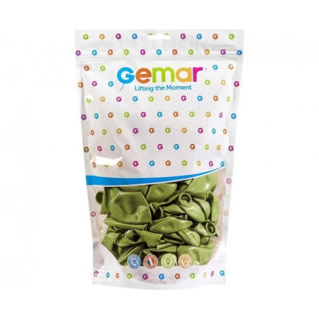Balony Gemar 33 cm - 13" - pastelowe zielone oliwkowe Green Olive G120/098 - 50 sztuk