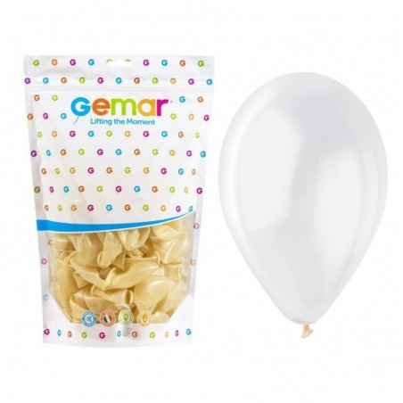 Balony Gemar 33 cm - 13" - przezroczyste, transparentne Crystal G120/000 - 50 sztuk