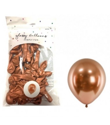 Balony Glossy 12 cm miedziany - 50 sztuk