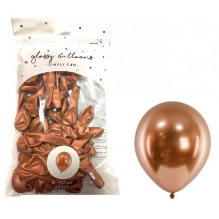 Balony Glossy 12 cm miedziany - 50 sztuk