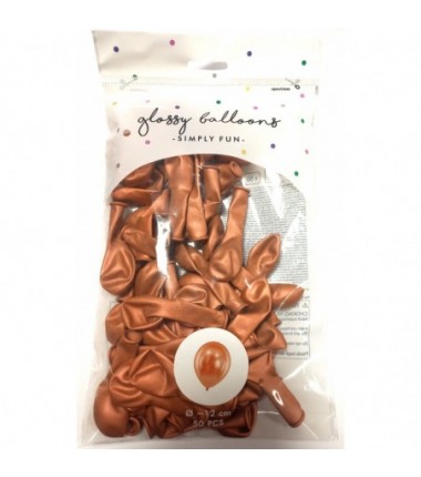 Balony Glossy 12 cm miedziany - 50 sztuk