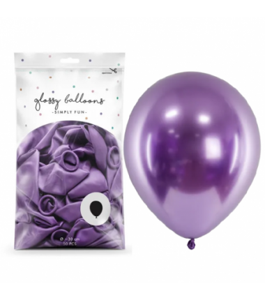 Balony Glossy 30 cm fiolet - 50 sztuk