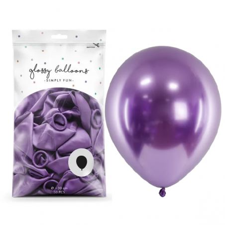 Balony Glossy 30 cm fiolet - 50 sztuk