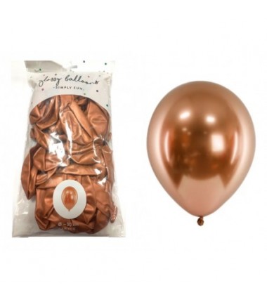 Balony Glossy 30 cm miedziany - 50 sztuk