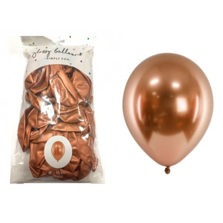 Balony Glossy 30 cm miedziany - 50 sztuk