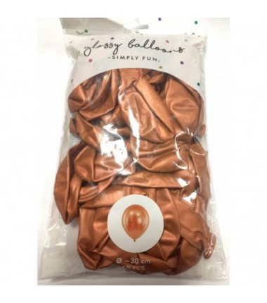 Balony Glossy 30 cm miedziany - 50 sztuk