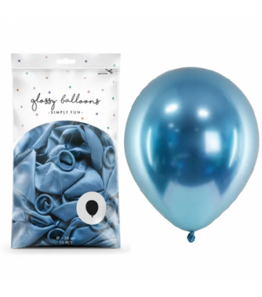 Balony Glossy 30 cm niebieski - 50 sztuk