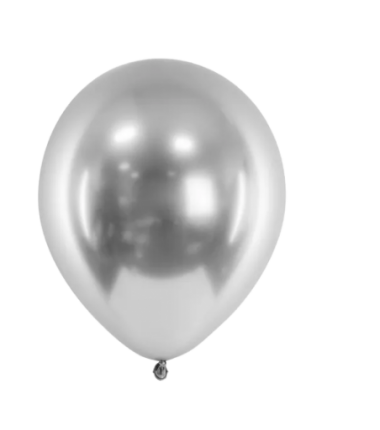 Balony Glossy 30 cm srebrny - 50 sztuk