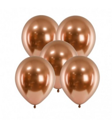 Balony Glossy miedziane 30 cm - 5 sztuk