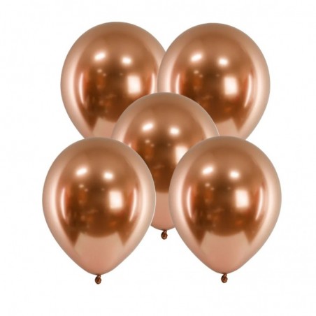 Balony Glossy miedziane 30 cm - 5 sztuk