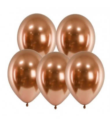Balony Glossy miedziane 30 cm - 5 sztuk