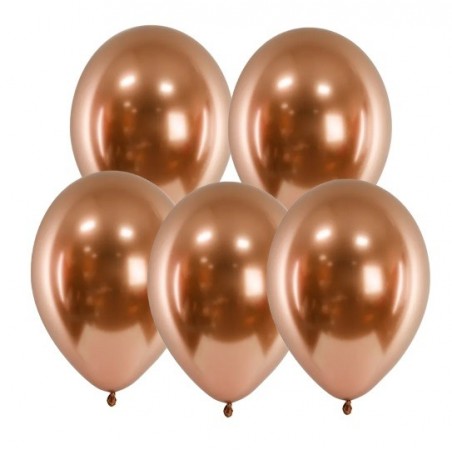 Balony Glossy miedziane 30 cm - 5 sztuk