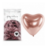 Balony Glossy Serca 30 cm różowe złoto - 50 sztuk