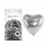 Balony Glossy Serca 30 cm srebrny - 50 sztuk