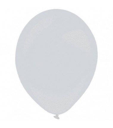 Balony metaliczne Decorator 35 cm - 14" srebrne Metallic Silver - 50 sztuk