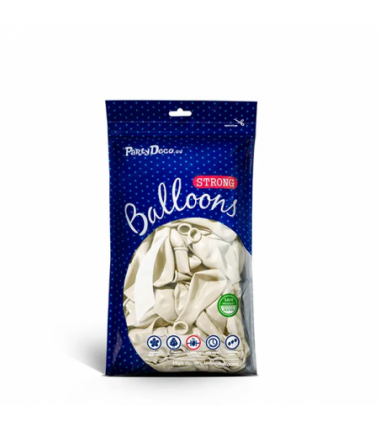 Balony metaliczne Strong 12 cm białe błyszczące Metallic Pure White - 100 sztuk