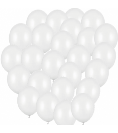 Balony metaliczne Strong 12 cm białe błyszczące Metallic Pure White - 100 sztuk