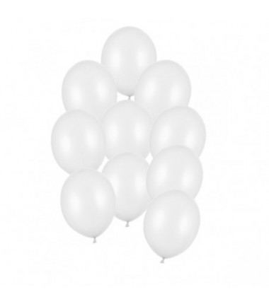 Balony metaliczne Strong 23 cm białe błyszczące Metallic Pure White - 10 sztuk
