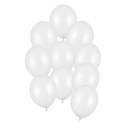 Balony metaliczne Strong 23 cm białe błyszczące Metallic Pure White - 10 sztuk