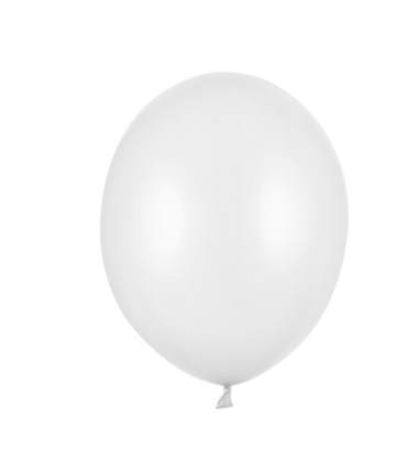 Balony metaliczne Strong 23 cm białe błyszczące Metallic Pure White - 100 sztuk
