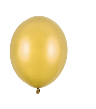 Balony metaliczne Strong 23 cm złote błyszczące Metallic Gold - 50 sztuk