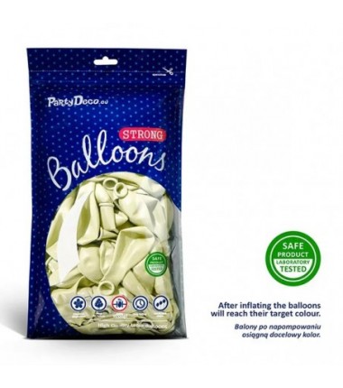 Balony metaliczne Strong 30 cm kremowe błyszczące Metallic Light Cream - 50 sztuk