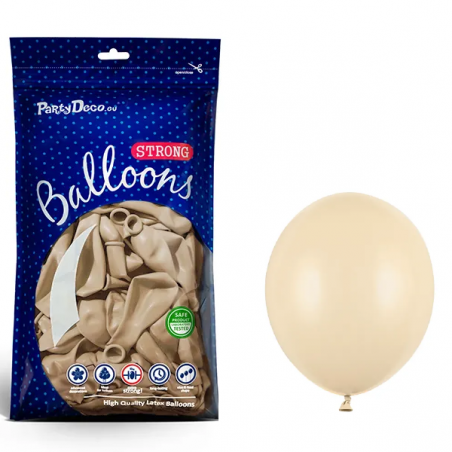 Balony Strong 12 cm beżowe alabastrowe Pastel Alabaster Nude - 100 sztuk