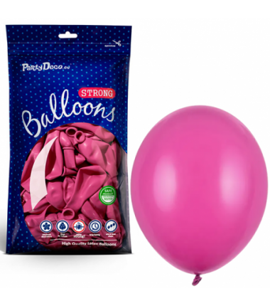 Balony Strong 12 cm ciemnoróżowe Pastel Hot Pink - 100 sztuk