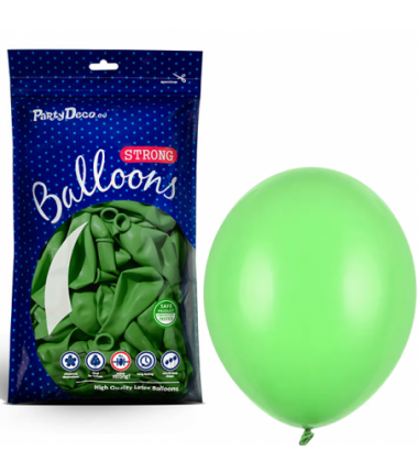 Balony Strong 12 cm jasnozielone Pastel Bright Green - 100 sztuk