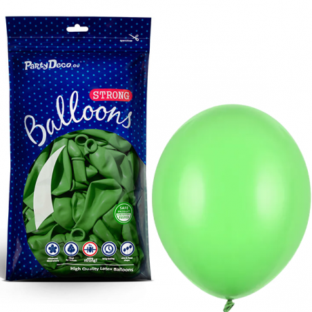 Balony Strong 12 cm jasnozielone Pastel Bright Green - 100 sztuk