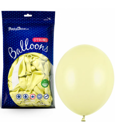 Balony Strong 12 cm jasnożółte Pastel Light Yellow - 100 sztuk