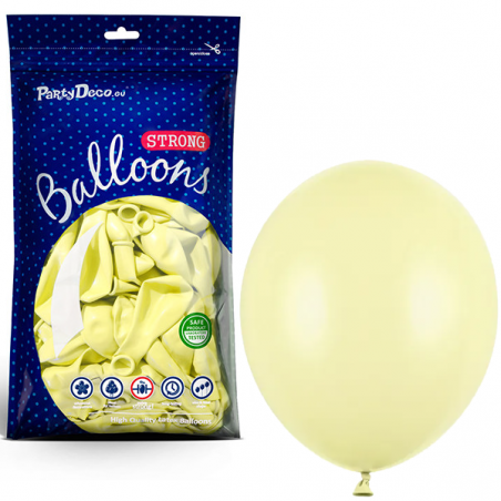Balony Strong 12 cm jasnożółte Pastel Light Yellow - 100 sztuk