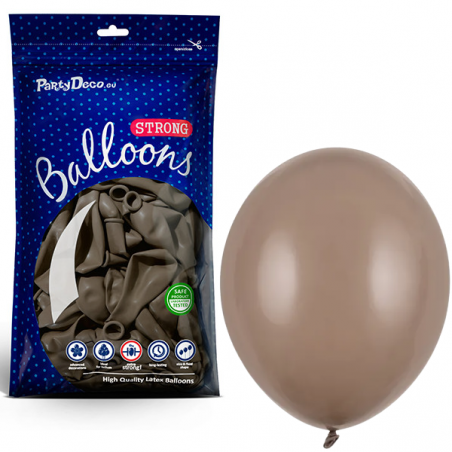Balony Strong 12 cm kawowe Pastel Cappuccino - 100 sztuk