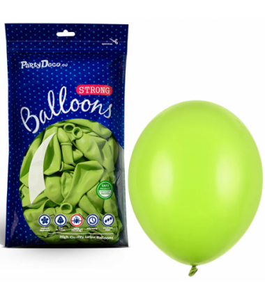 Balony Strong 12 cm limonkowe Pastel Lime Green - 100 sztuk